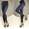 Wholesale fashion blue jeans look like studded leggings denim tights
