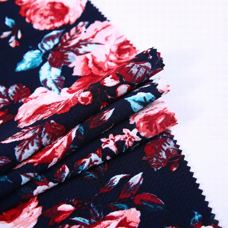 
China supplier knitting rice jersey fabric polyester printed fabric 200gsm 