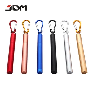 Image of Stainless steel wholesale folding collapsible metal reusable drinking straw with customized logo