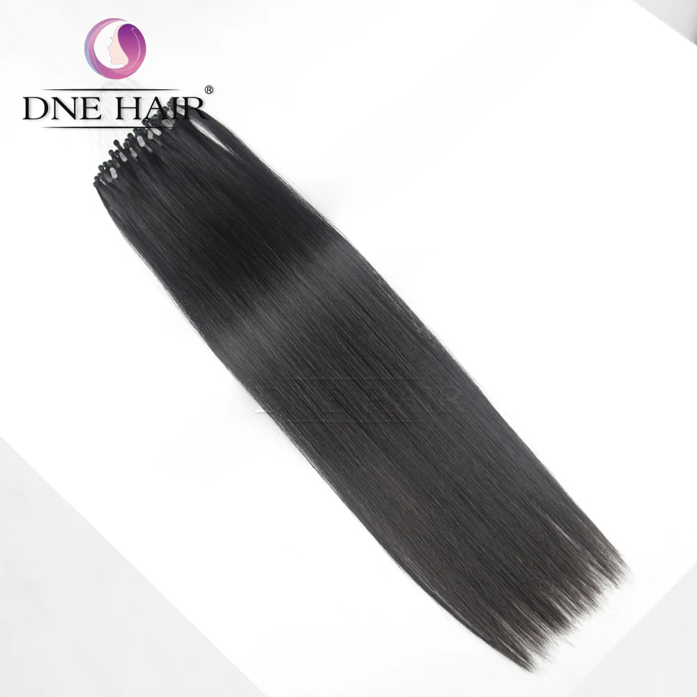 

14-28 Inch 9A Micro Loop Weft Hair Extension Wholesale 100% Remy Human Virgin Silky Straight Hair, Natural black(can be dyed and bleached)