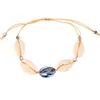 Color shell weaving knotted bracelet adjustable waterproof wax line bracelet friendship bracelet