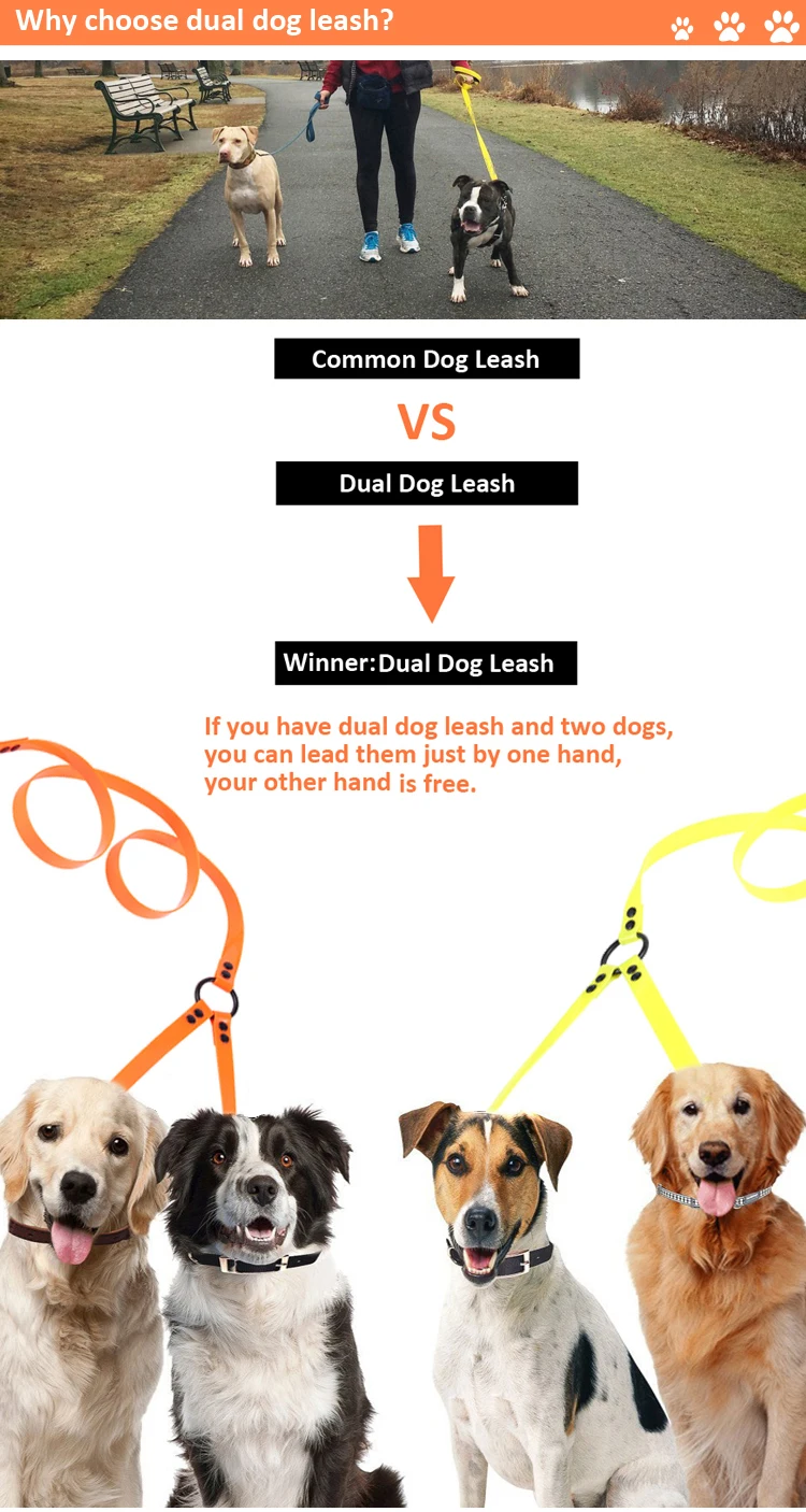 Two Hook Waterproof Dog Leash Dual Double Dog Leash For Two Dogs Buy Double Dog Leash,Leash
