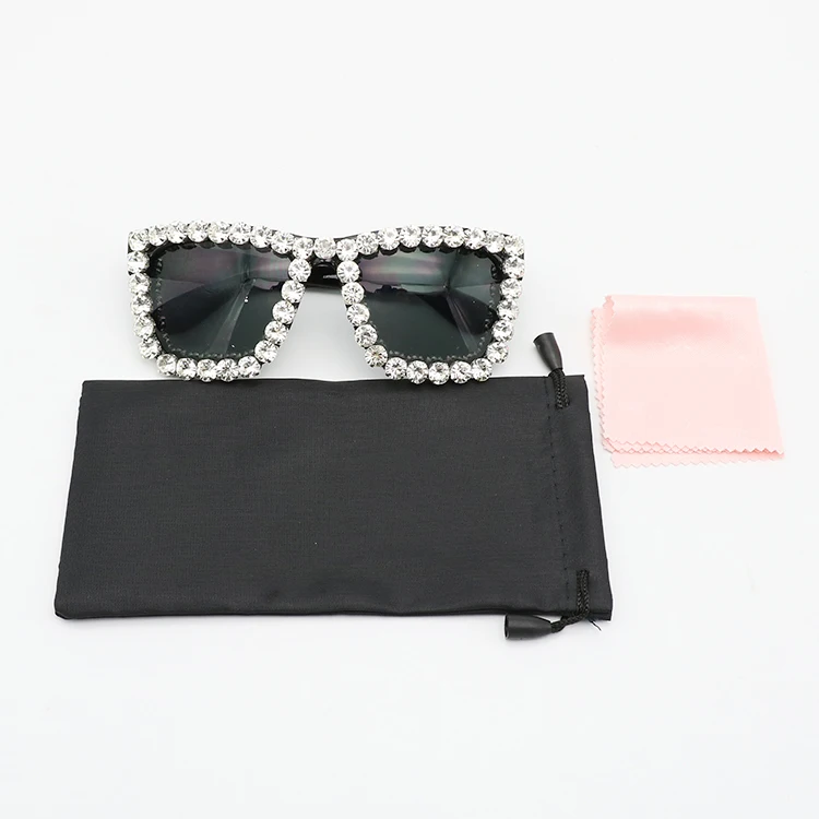 

Wholesale diamond fancy party crystal stone decoration sunglasses, Black stone