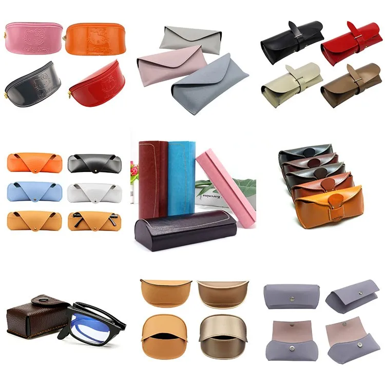 Cheap Wholesale Oem Pu Leather Eyeglass Box Silver Protective Case For