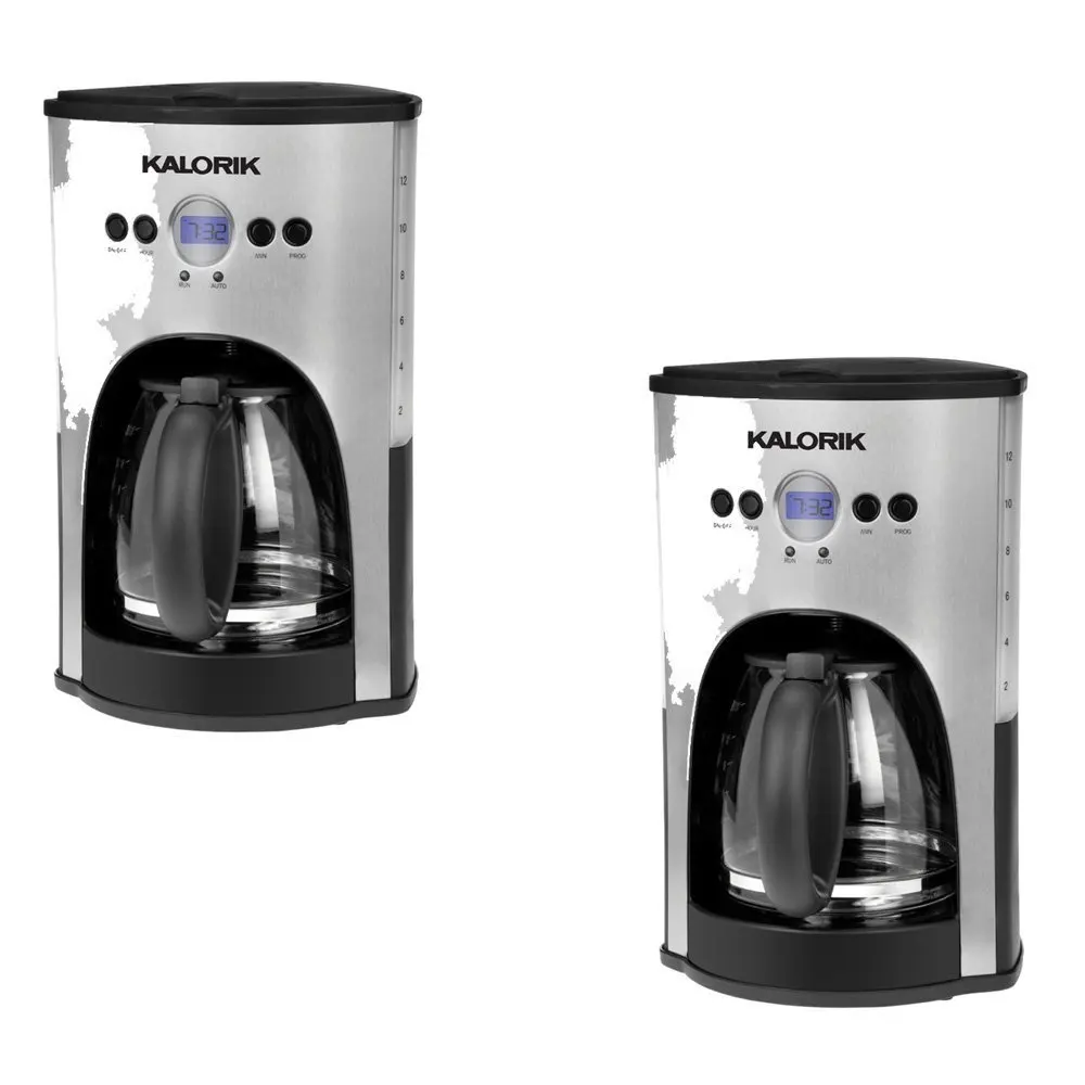 Get Quotations · KALORIKÂ Stainless Steel/Black 12-Cup Programmable Coffee Maker - KALORIK Model - CM
