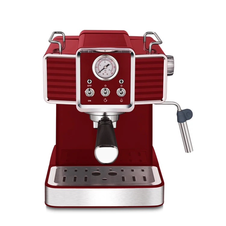 
new fashionable stylish ABS shinny housing coffee machine espresso cappuccino maker with pressure meter 