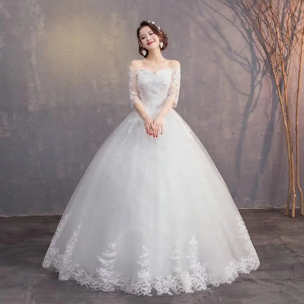 

Ball Gown Applique 2019 Bridal Vestido De Novia Princess New Hot Long Sleeve Wedding Dress