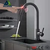 Rozin 2019 New Arrival Automatic Sensor Kitchen Faucet Pull Out Sprayer Black Smart Touch Kitchen Sink Mixer Tap Deck Mounted