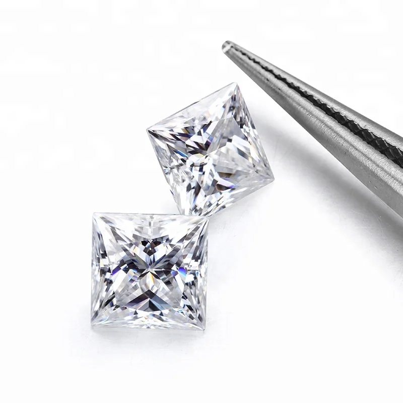 

wholesale moissanite price per carat 1.5 carat square shape princess cut VVS1 clarity GH color forever classic diamond