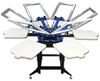 Textiles Printing Double Clamps 6 Colors 6 Stations Easy Adjustment System Screen Printing Manual Carousel