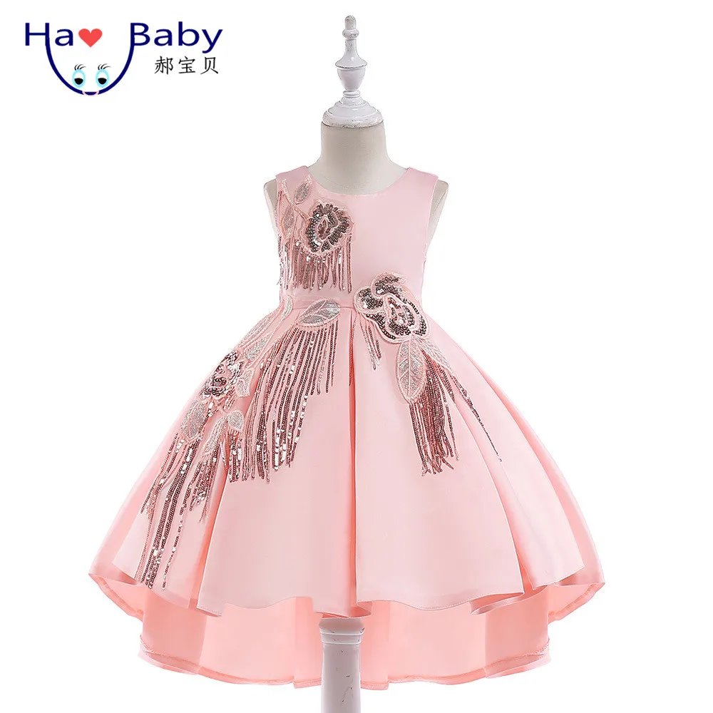 

Hao Baby Girls Princess Dress Children Trailing Tassel Sequin Dress Skirt Big Children's Dress Skirt Kids 2019 Summer Clothes