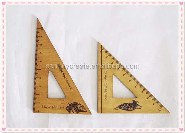 Oval Ruler for Kids - Eco-Friendly Triangle Wooden Ruler