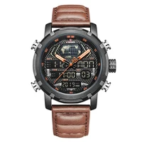 

Luxury Brand Naviforce 9160 Men Wrist Watches Day Date Year Digital Quartz Clock Genuine Leather Waterproof Military Sport Watch
