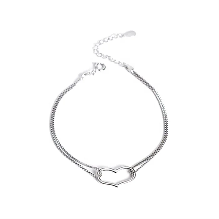 

Silver 925 heart charm bracelet for women jewelry