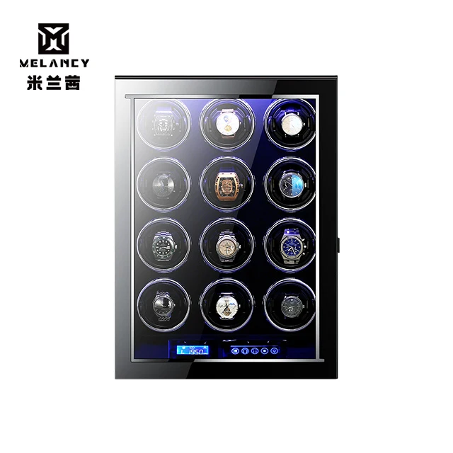 

M&Q China luxury modern mabuchi motor safe automatic motor led black reliable remote control watch winder 12