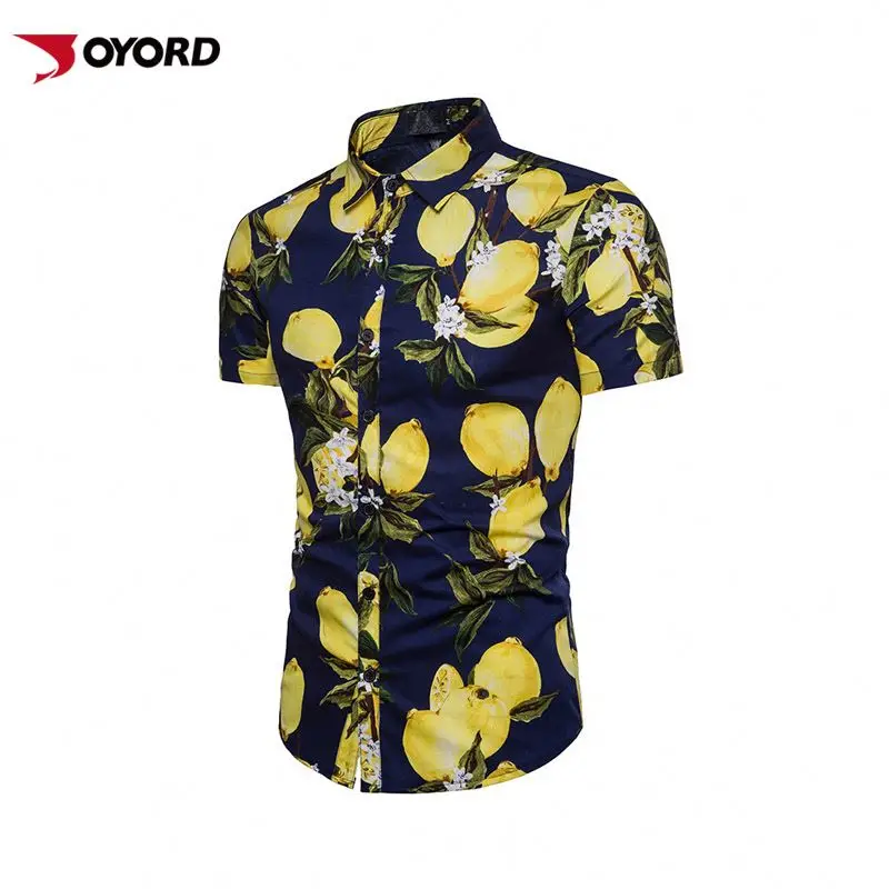 

Men Floral Printed Slim Short Sleeve Shirts Summer Hawaiian Vacation Casual Shirt Camisa Masculina, As your request