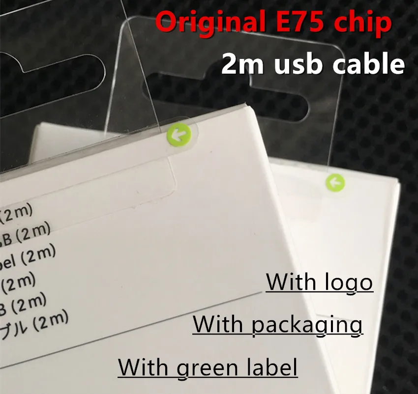 

Original oem Foxconn E75 chip 2m 6ft usb Charging cable for iphone 6 7 8 plus X XS With new packing box Free Shipping, White