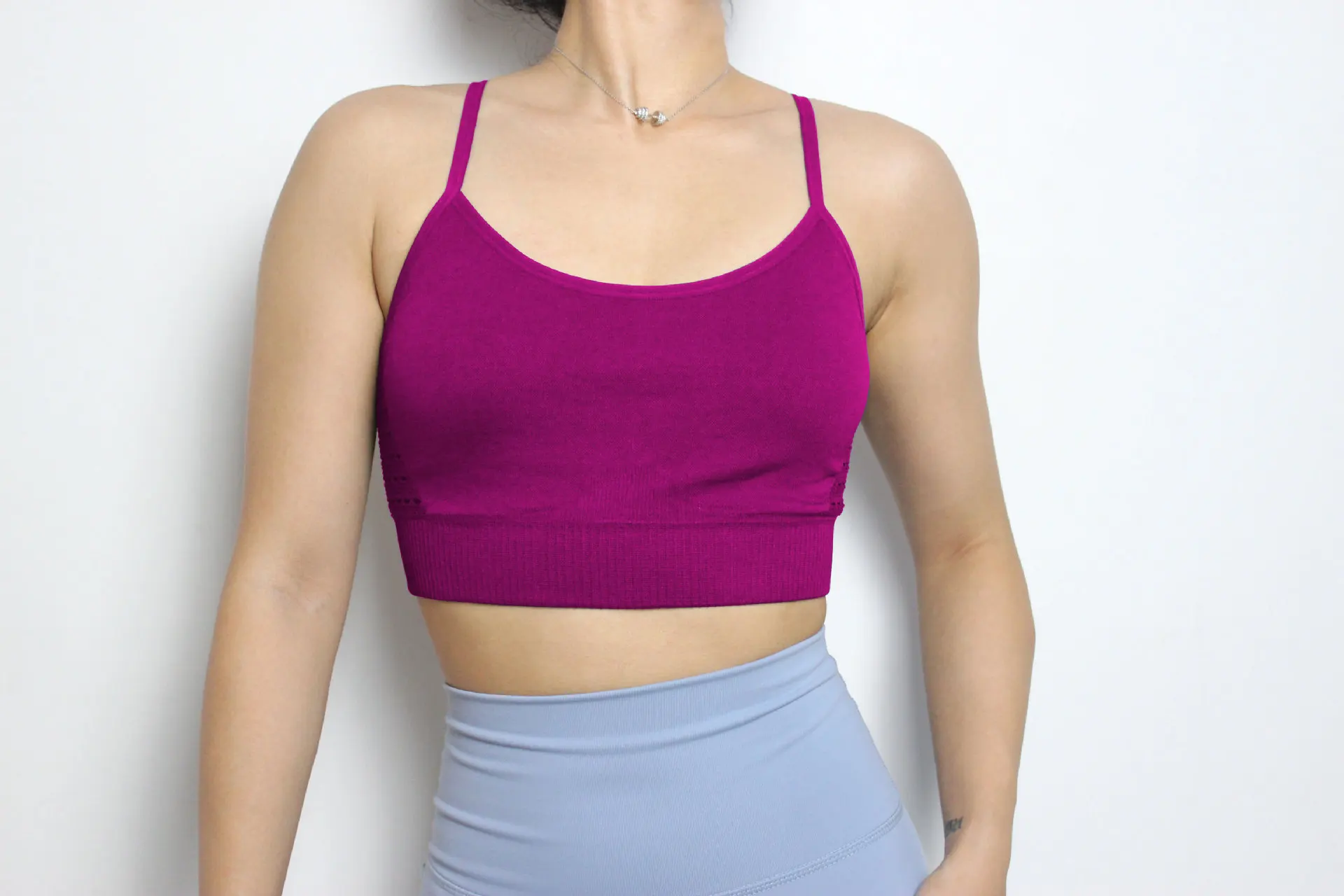 2018 Custom wholesale dry fit seamless fitness crop top activewear tank top gym wear