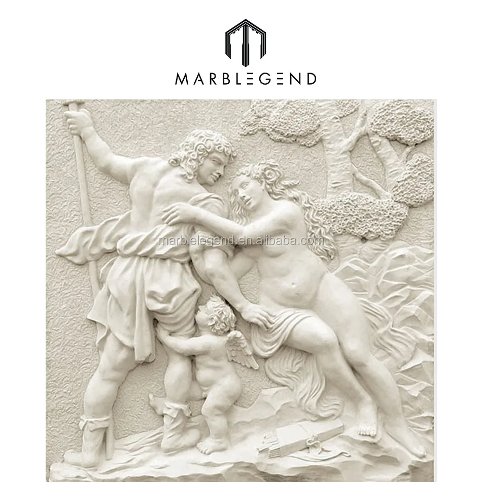 
China elegant stone marble wall drawing relief sculpture 