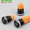 16mm black metal momentary push button switch with power supply sign