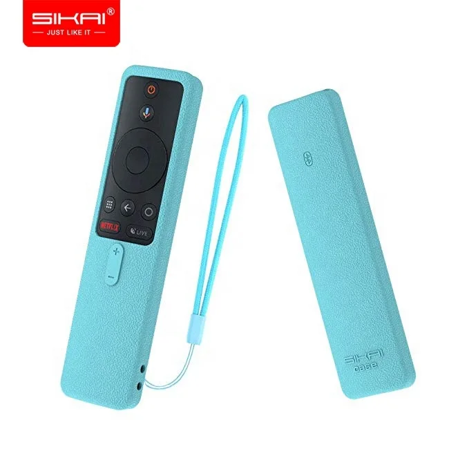 

SIKAI Black Lanyard Silicone Case for XIAOMI MI Box S Remote Control Silicone Cover for XIAOMI MI Box S, Black,red,blue,fluorescent blue,fluorescent green,