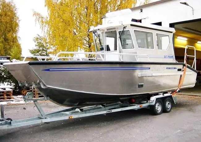 
10m commercial standard aluminum landing craft barge with hydraulic crane 1 ton for sale 