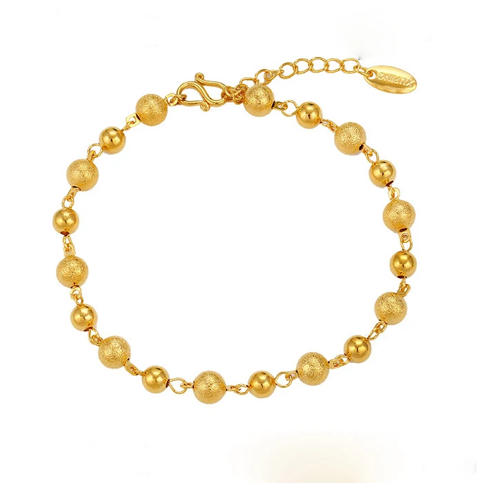 

73640 xuping finest jewellery brass dubai gold bead balls gift women's bracelet