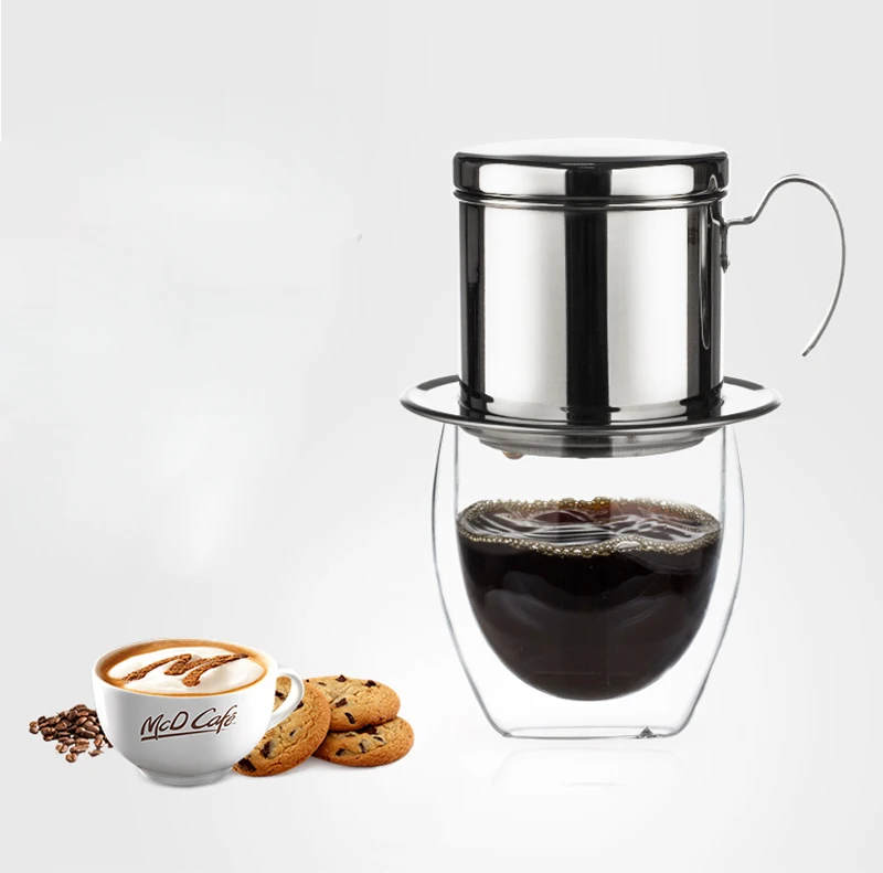 

Stainless Steel Traditional Brew Vietnamese Dripper Coffee Filter, Silver