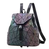 Geometric Luminous Shard Lattice Eco-Friendly Leather Rainbow Holographic Backpack