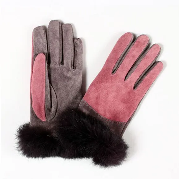leather gloves high women motorcycle winter canada with fur