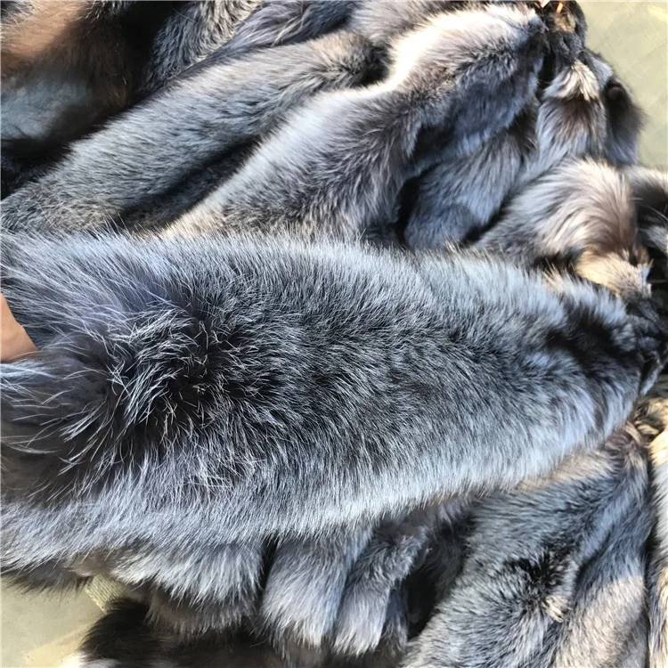 
High Quality Natural Color Silver Fox Fur Skin/Real Fur Pelt For Sale 