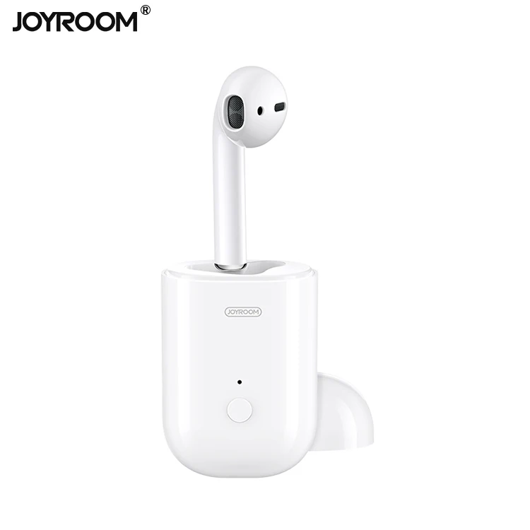 

Joyroom charging case single earpiece BT5.0 wireless headphone earbuds earphones, White