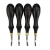 Professional Leather Craft Hand Tools Leather Edge Creasing Tool with Wood Handle
