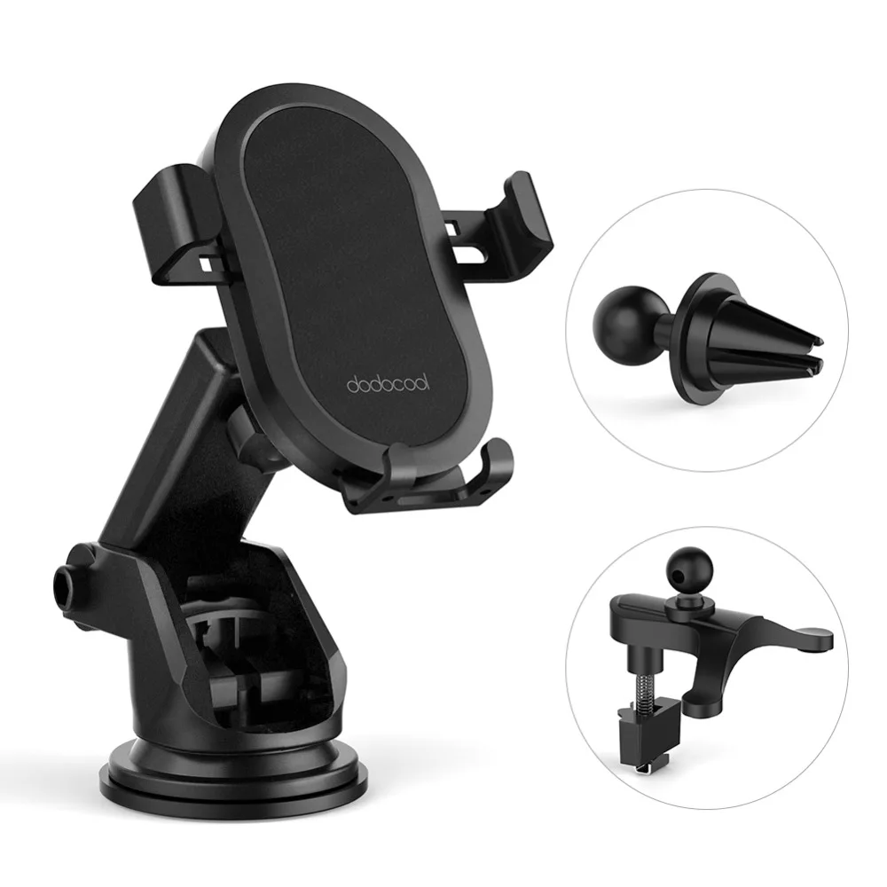 

dodocool 10W Fast Charge Wireless Car Charger Phone Holder with 2 Air Vent Mounts Dashboard Windshield Suction MountDA188