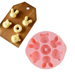 Image of Christmas 3d Funny Donut Decorating Silicone Cake Mold for Baking