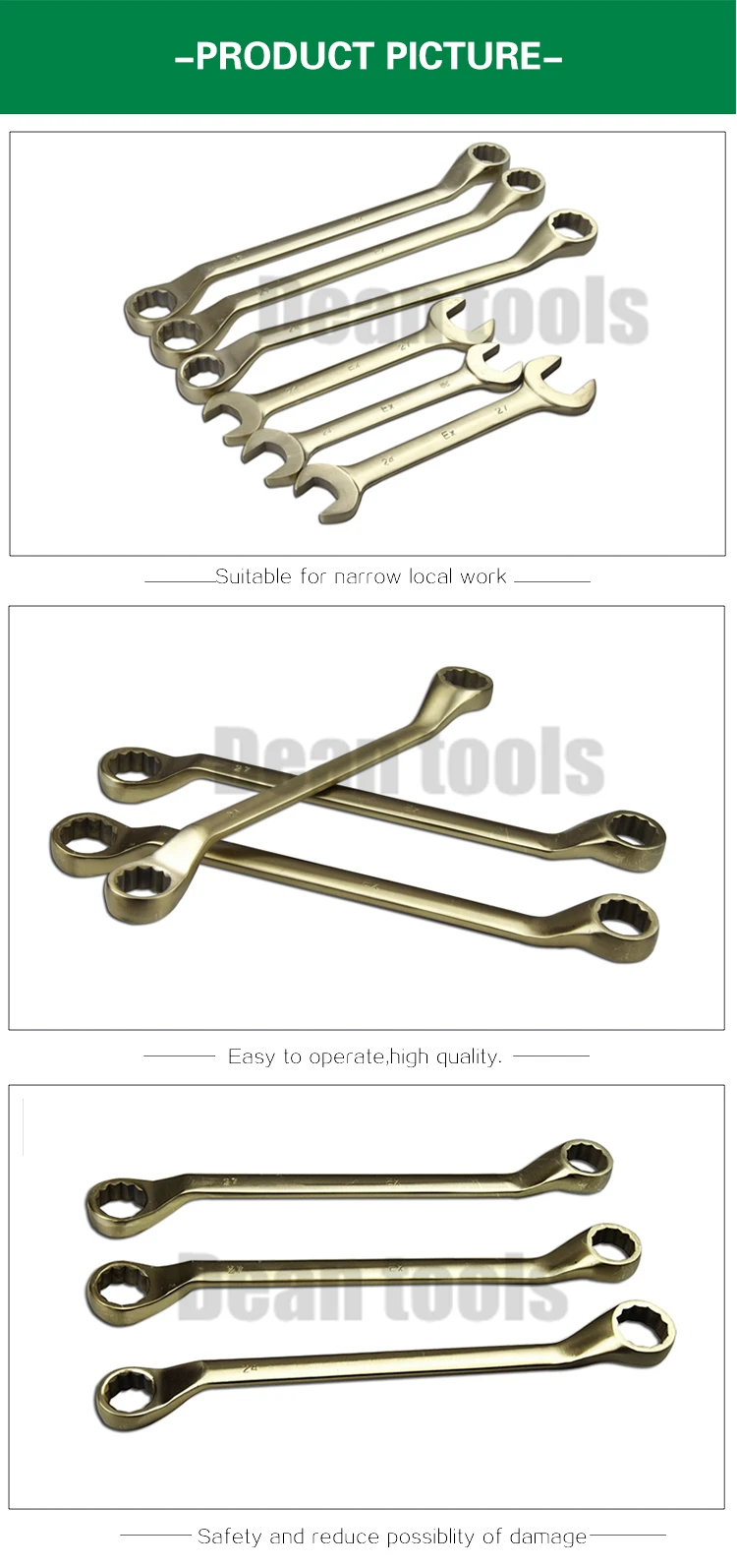 Alcu Becu Box Eye Bolts Wrench 6 Point Double Ratchet 10*1236*41mm Ring Spanner,No Spark