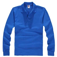 

Wholesale long sleeve cotton plain polo shirt with custom logo for men and women