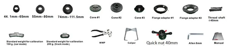 wheel alignment CWB788 Standard  Accessories