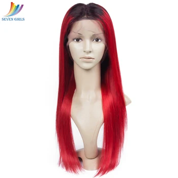 1b Red Ombre Color Brazilian Virgin Straight Hair Human Hair Lace