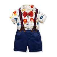 

Infant Casual Clothing England Style Baby Suit Clothes New Design Short Sleeves 2 Pieces Set Fancy Baby Boy Clothes 20A026