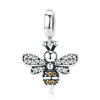 925 Sterling Silver Crystal Bee Luminous Cz Crystal Charm Fit Women Charm Bracelets Diy Jewelry Girlfriend Gift BAMOER