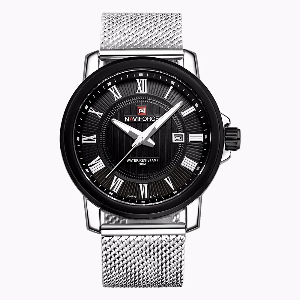 

Naviforce 9052 Men Quartz Watches Relogio Masculino Steel Wristwatches Luxury Brand