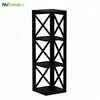 Low triangle wood storage 3 tier shelf for wall corner design