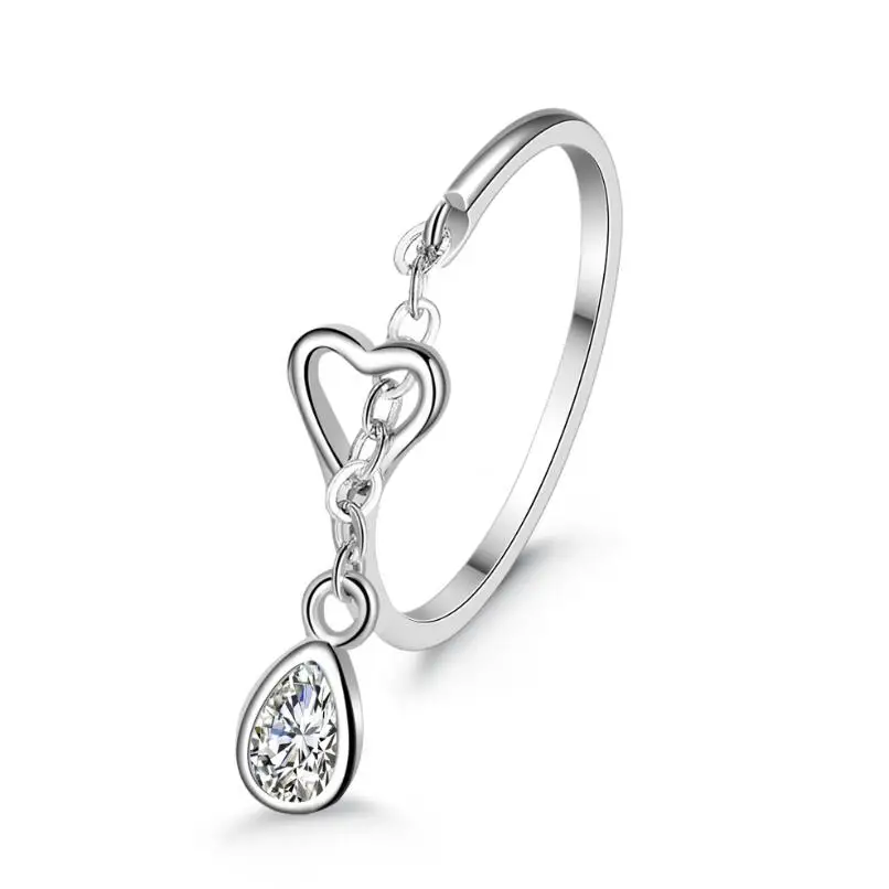 

Fashion Raindrop ring Waterdrop zircon adjustable zircon ring, N/a
