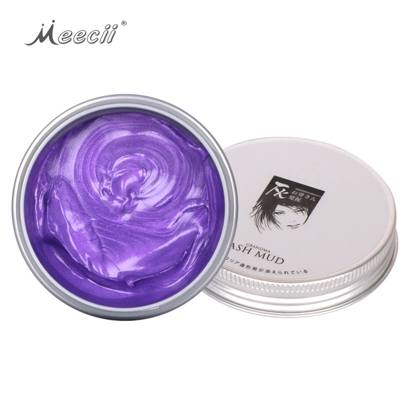 

Ash Mud Temporary Hair Dye Pomade Disposable Washable Styling Hair Color Wax Clay, Blue, green, red, white, golden, grey,purple