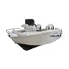 small aluminum racing boat hull without outboard motor