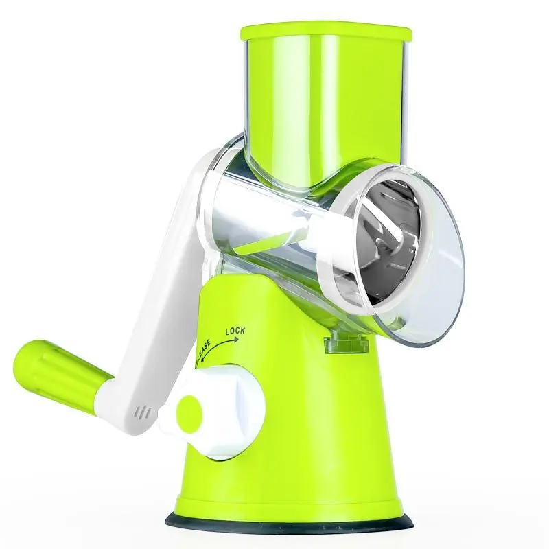 

Multi Vegetable Cutter Slicer Kitchen Accessories Multifunctional Round Mandoline Slicer Potato Cheese Kitchen Gadgets, Green blue