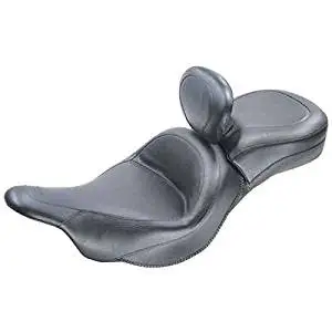 Mustang Wide Vintage Touring 1-Piece Seat with Driver Backrest for Honda 1995-2 - One Size