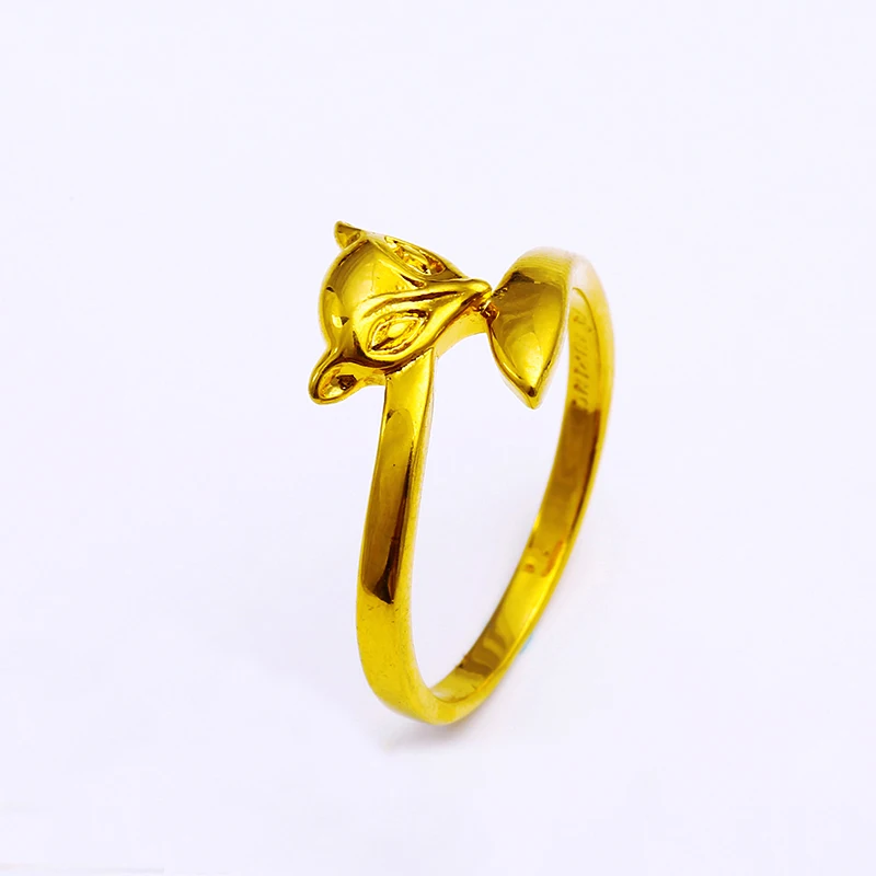

Xuping jewellery latest gold finger ring designs cute fox 24k gold plated ring