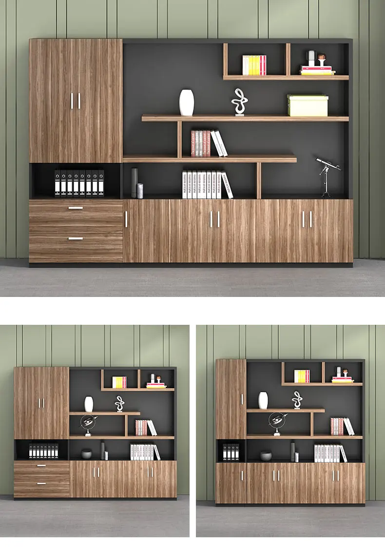 Large Document Cabinet with Wood Exhibition Cabinet for Office Furniture